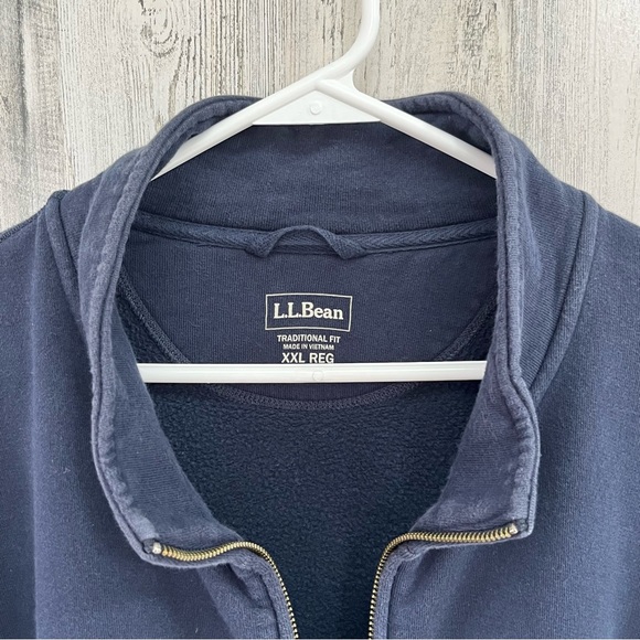 L.L.Bean Men’s Full Zipper Traditional Fit Sweatshirt Jacket Size XXL In Navy - Picture 2 of 8